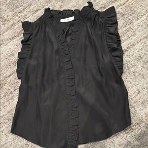 Frame Women's Black Ruffle Top